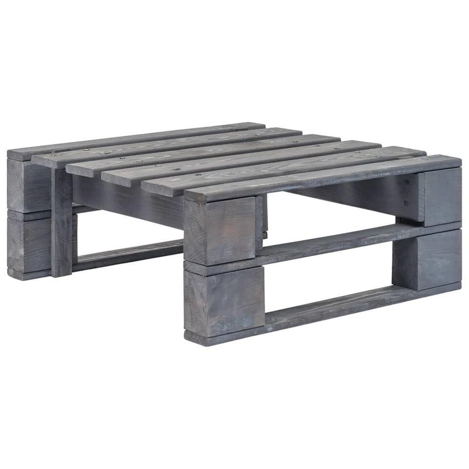 VidaXL - Tuinhocker Pallet - Grijs - Grenenhout 4 VidaXL - Tuinhocker Pallet - Grijs - Grenenhout - Afbeelding 2