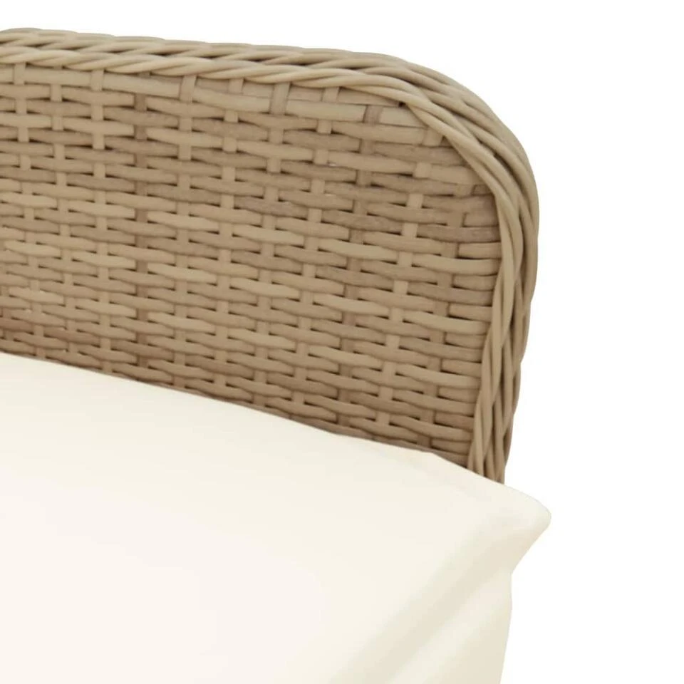 VidaXL - Verstelbare Tuinstoel Met Kussens - Beige - Poly Rattan 10 VidaXL - Verstelbare Tuinstoel Met Kussens - Beige - Poly Rattan - Afbeelding 8