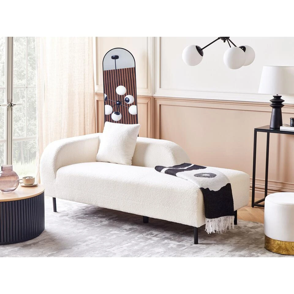 LE CRAU - Chaise Longue - Wit - Linkerzijde - Polyester 4 LE CRAU - Chaise Longue - Wit - Linkerzijde - Polyester - Afbeelding 2