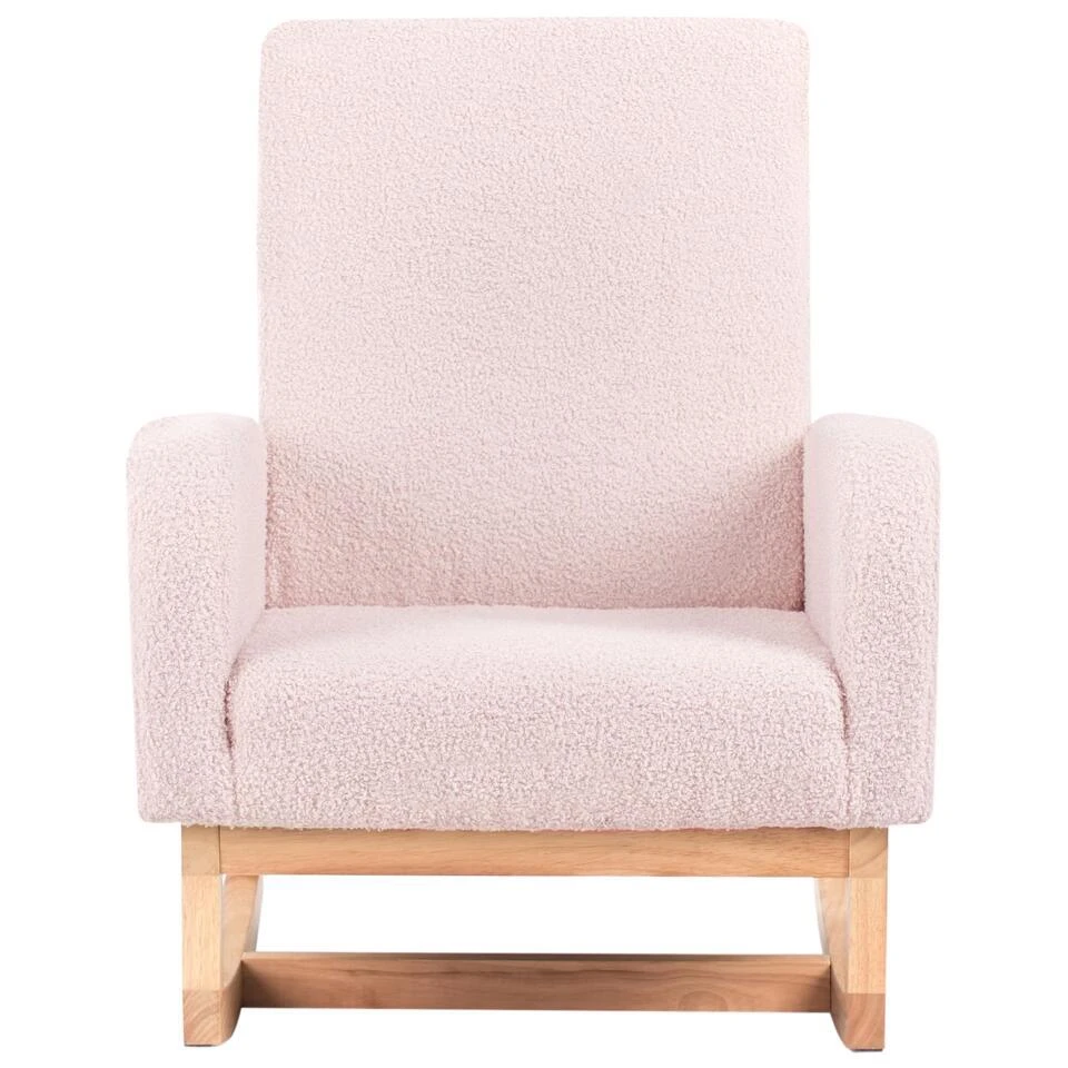 NORBY - Schommelstoel Voor Kinderen - Pastelroze - Bouclé 8 NORBY - Schommelstoel Voor Kinderen - Pastelroze - Bouclé - Afbeelding 6