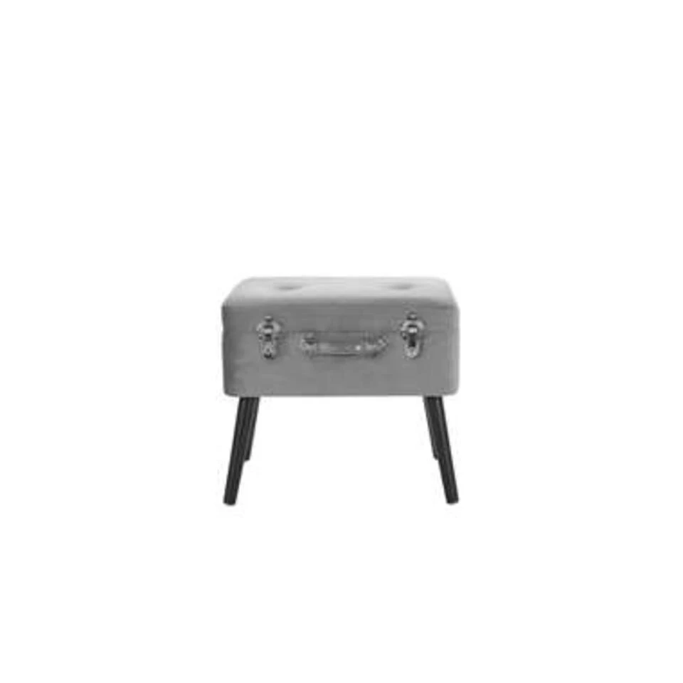 Beliani Hocker MALLARD - Grijs Fluweel 5 Beliani Hocker MALLARD - Grijs Fluweel - Afbeelding 3