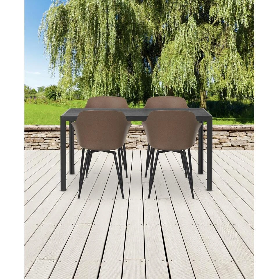 Lisomme Stan Tuintafel Zwart - 150 X 90 Cm 4 Lisomme Stan Tuintafel Zwart - 150 X 90 Cm - Afbeelding 2