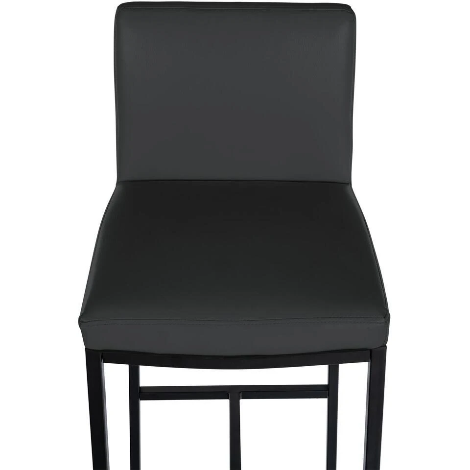 CLP Barkruk Freeport Zwart Frame - Kunstleer - Donkergrijs 9 CLP Barkruk Freeport Zwart Frame - Kunstleer - Donkergrijs - Afbeelding 7