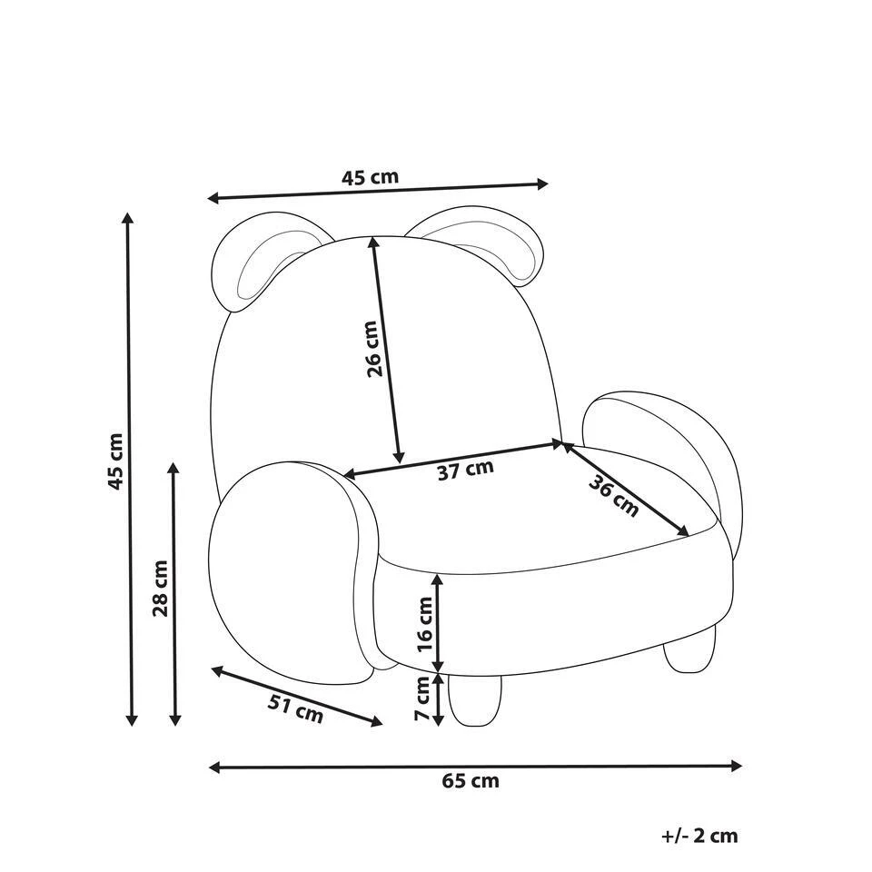 KANNA - Kinderstoel - Beige - Nepbont 5 KANNA - Kinderstoel - Beige - Nepbont - Afbeelding 3