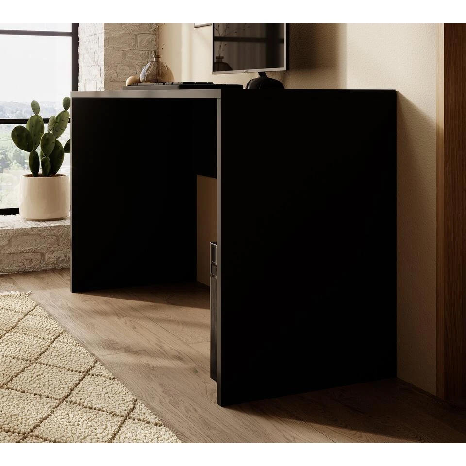 Meubella - Bureau Apoda 2 - Zwart - 130 Cm 6 Meubella - Bureau Apoda 2 - Zwart - 130 Cm - Afbeelding 4