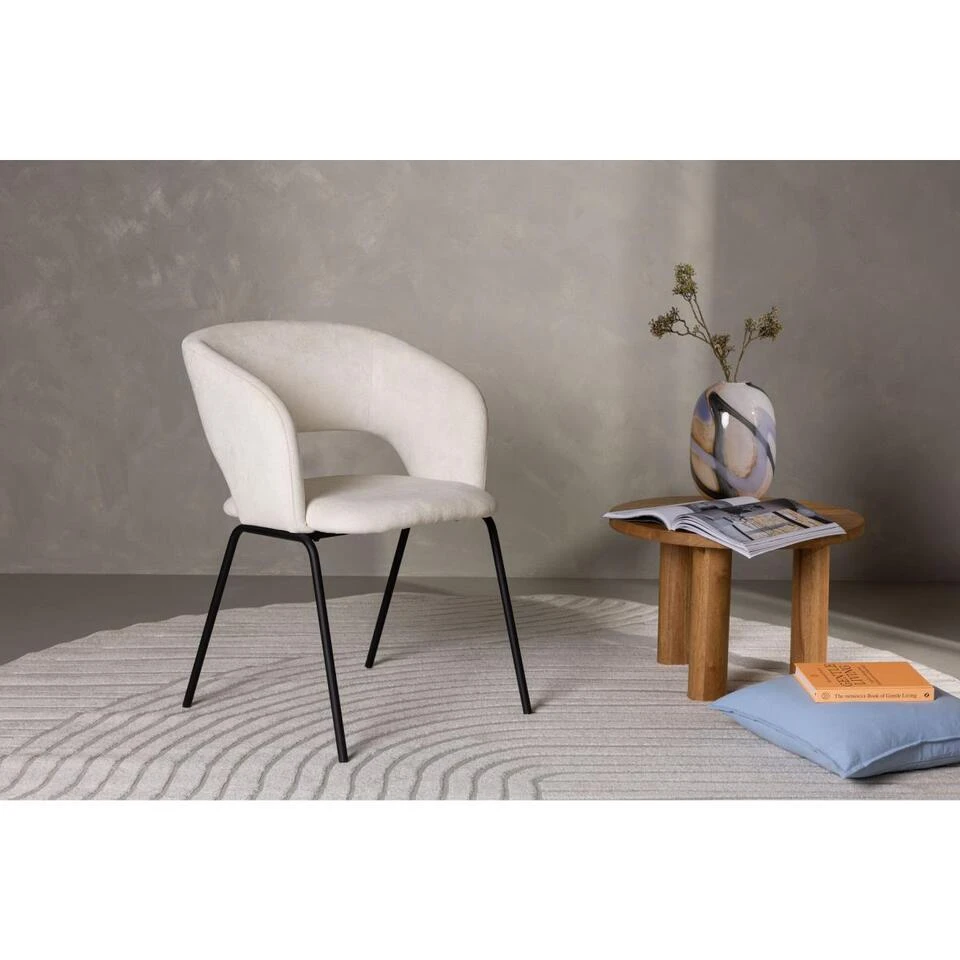 Svea - Pirlo Eetkamerstoel - Linnen - Wit 5 Svea - Pirlo Eetkamerstoel - Linnen - Wit - Afbeelding 3