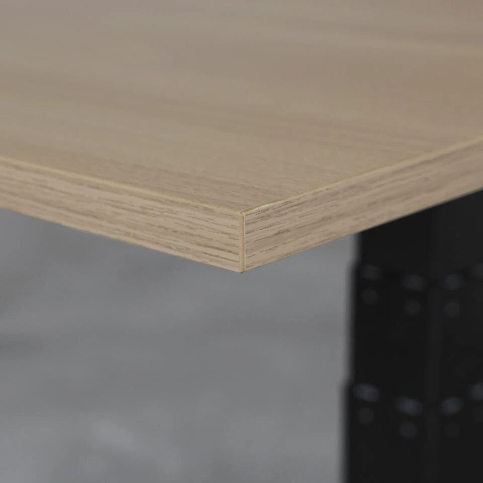 Elektrisch Verstelbaar Bureau - 140x80 Cm - Single Motor - Zwart / Eiken 5 Elektrisch Verstelbaar Bureau - 140x80 Cm - Single Motor - Zwart / Eiken - Afbeelding 3