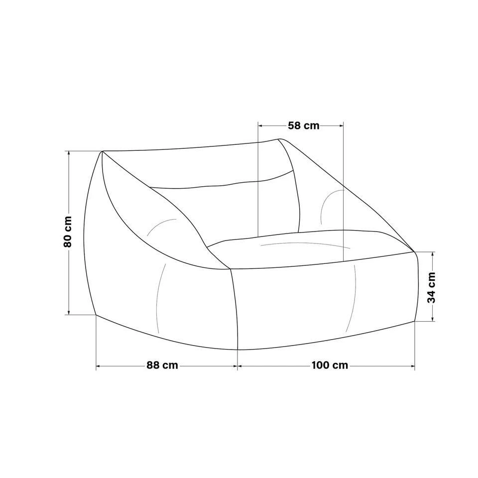 Merkloos HOME DELUXE Zitzak COSY Lichtgrijs 8 Merkloos HOME DELUXE Zitzak COSY Lichtgrijs - Afbeelding 6