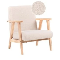 LINDE - Kinderfauteuil - Lichtbeige - Bouclé -Meubelpromotie 64087c0ee4a049c6b9e235e8a4a6125f