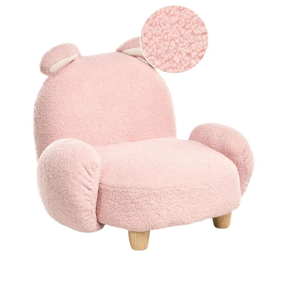 KANNA - Kinderfauteuil - Pastelroze - Bouclé 5 KANNA - Kinderfauteuil - Pastelroze - Bouclé - Afbeelding 3