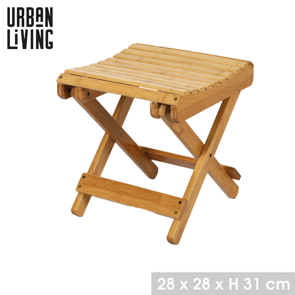 Merkloos Urban Living Bijzet Kruk - Inklapbare Kruk - Bamboe - 28 X 31 Cm 4 Merkloos Urban Living Bijzet Kruk - Inklapbare Kruk - Bamboe - 28 X 31 Cm - Afbeelding 2