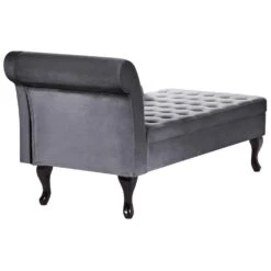 PESSAC - Chaise Longue - Donkergrijs - Linkerzijde - Fluweel -Meubelpromotie 67cace310f584c568b7ab6c486644935
