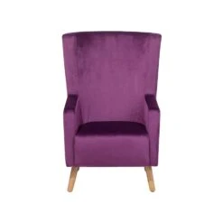 Beliani Oorfauteuil ONEIDA - Paars Fluweel -Meubelpromotie 67e9f3c870d74efb86967d1d7b0bed8c