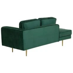 MIRAMAS - Chaise Longue - Smaragdgroen - Rechterzijde - Fluweel -Meubelpromotie 683cf24e5e2e4890a002ebd18c77f45a
