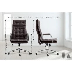 CLP Bureaustoel Sotira Chroom Frame - Echt Leer - Bruin 10 CLP Bureaustoel Sotira Chroom Frame - Echt Leer - Bruin -Meubelpromotie 684e219dc8414e3d8d039381ca97ed0a