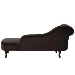 NIMES - Chaise Longue - Bruin - Linkerzijde - Fluweel -Meubelpromotie 68a090961d2d4de19f0aa0271b591db0
