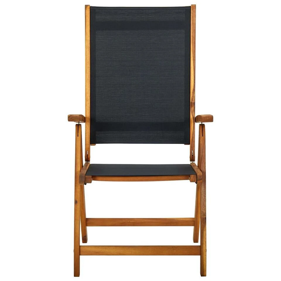 VidaXL - Tuinstoelen Inklapbaar - Bruin - Acacia En Textileen - 6 Stuks 5 VidaXL - Tuinstoelen Inklapbaar - Bruin - Acacia En Textileen - 6 Stuks - Afbeelding 3