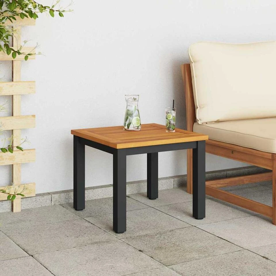 VidaXL - Tuinstafel - Bruin - Massief Acaciahout - 45 X 45 X 38 Cm 6 VidaXL - Tuinstafel - Bruin - Massief Acaciahout - 45 X 45 X 38 Cm - Afbeelding 4