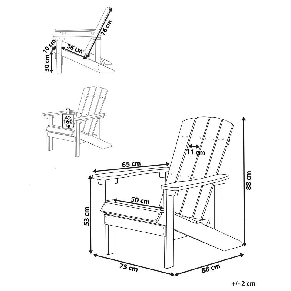 ADIRONDACK - Tuinstoel - Roze - Kunsthout 5 ADIRONDACK - Tuinstoel - Roze - Kunsthout - Afbeelding 3