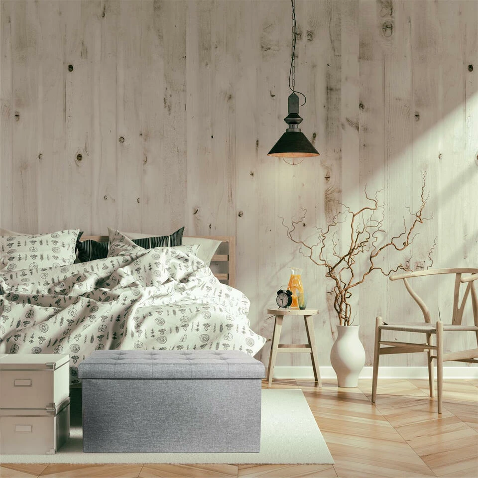 Home Deco Poef Chique - Opbergbox - Lichtgrijs - 76 X 38 Cm 5 Home Deco Poef Chique - Opbergbox - Lichtgrijs - 76 X 38 Cm - Afbeelding 3