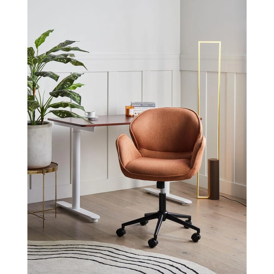 BELMAR - Bureaustoel - Oranje - Polyester 4 BELMAR - Bureaustoel - Oranje - Polyester - Afbeelding 2