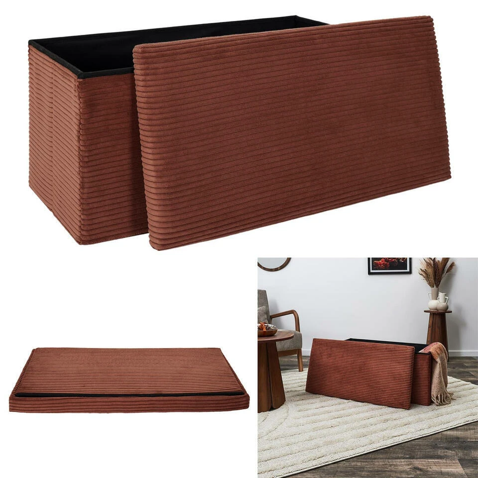 Home Deco Poef - MDF/polyester - Bruin Terracotta - 76 X 38 Cm 4 Home Deco Poef - MDF/polyester - Bruin Terracotta - 76 X 38 Cm - Afbeelding 2