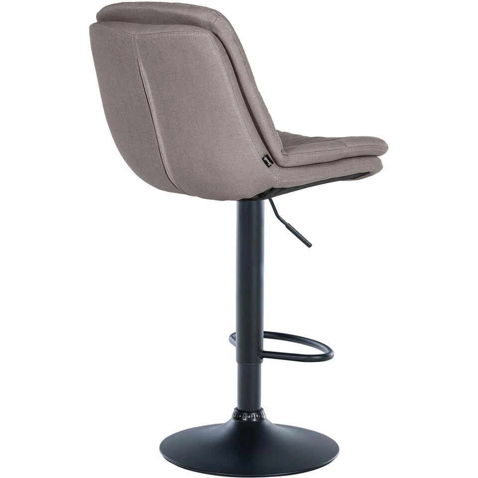 CLP Barkruk Laurel Zwart Frame - Stof - Grijs 8 CLP Barkruk Laurel Zwart Frame - Stof - Grijs - Afbeelding 6