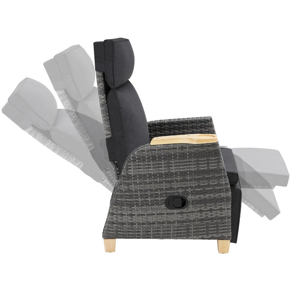 Tectake Wicker Fauteuil Pescara Met Aluminium Frame, Rugleuning Verstelbaar 6 Tectake Wicker Fauteuil Pescara Met Aluminium Frame, Rugleuning Verstelbaar - Afbeelding 4