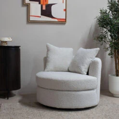 Loveseat Rond - Beige - Stof - 94x88x84cm - Thony -Meubelpromotie 6f4b5f0b7d8c46d2b0f758bc4eeca675