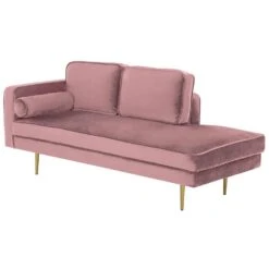 MIRAMAS - Chaise Longue - Roze - Linkerzijde - Fluweel -Meubelpromotie 6f6775139d4343f8914f0c08eb99e49e