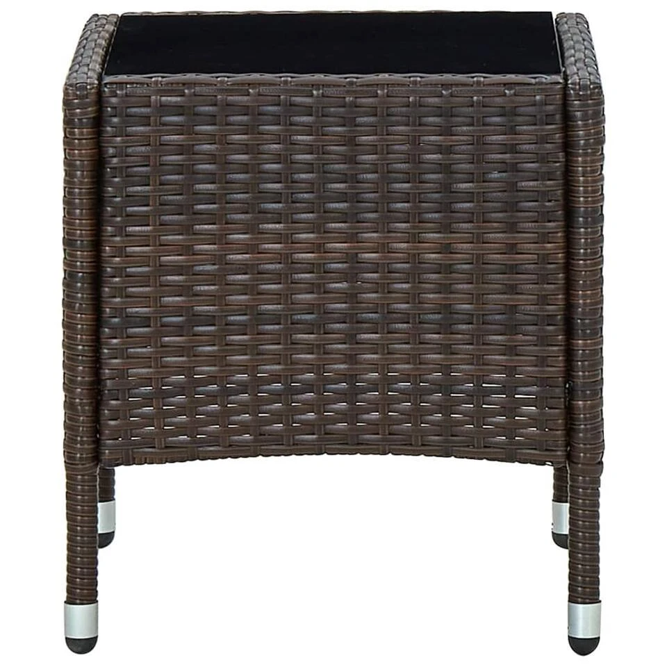 VidaXL - Loungetafel - Bruin - Poly Rattan - 40x40x45 Cm 5 VidaXL - Loungetafel - Bruin - Poly Rattan - 40x40x45 Cm - Afbeelding 3
