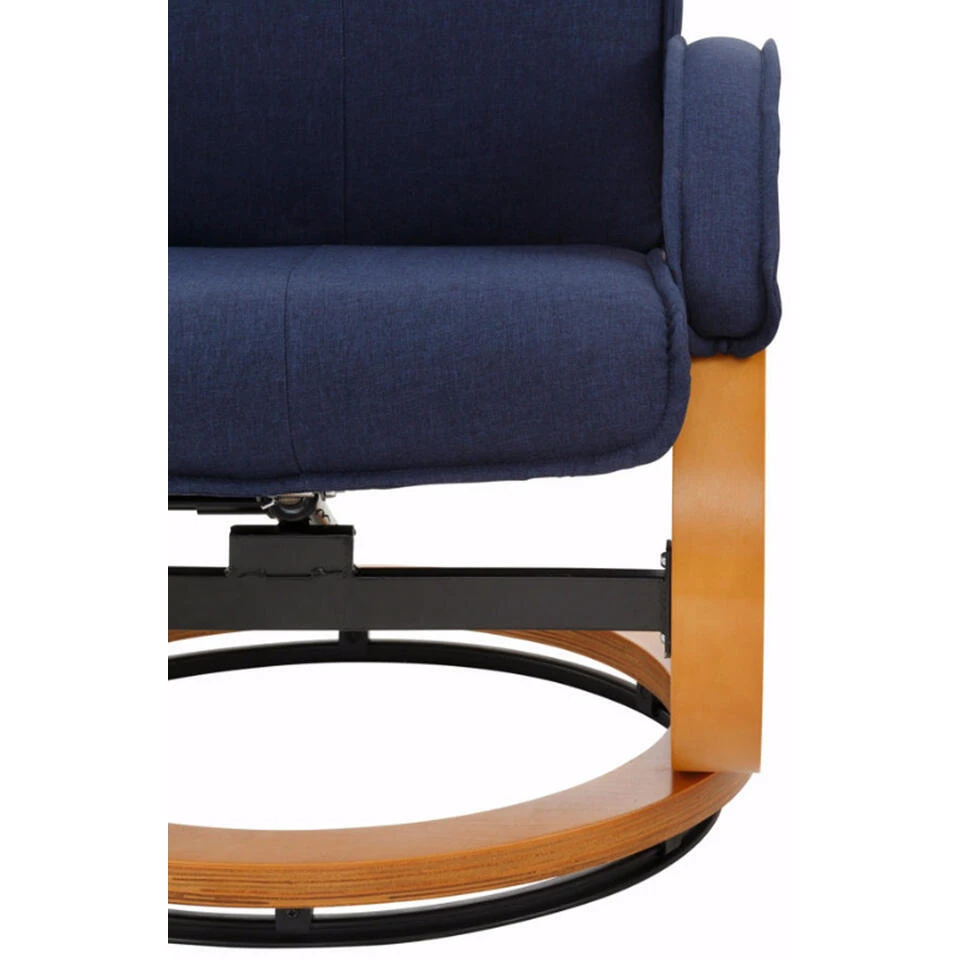 Paris - Fauteuil + Kruk Donkerblauwe Stoffen 7 Paris - Fauteuil + Kruk Donkerblauwe Stoffen - Afbeelding 5