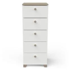 Ladekast Liva 5 Lades - Kronberg Eik/mat Wit -Meubelpromotie 70526ddb67104f47beb46879e33a2c7d