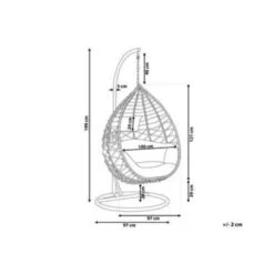 ARSITA - Hangstoel - Grijs - 100 Cm - PE Rotan -Meubelpromotie 71502186d9f3424f8bbb8b728a247952