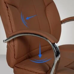 CLP Bureaustoel XXL Xanthos Chroom Frame - Kunstleer - Licht Bruin -Meubelpromotie 7172f380331a4f38863b1d3ede55edda