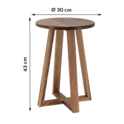 Merkloos Tendance Bijzet Krukje - Donkerbruin - Acacia Hout - D30 X H43 Cm -Meubelpromotie 71906c19f10b4167be385fec4d4a3821