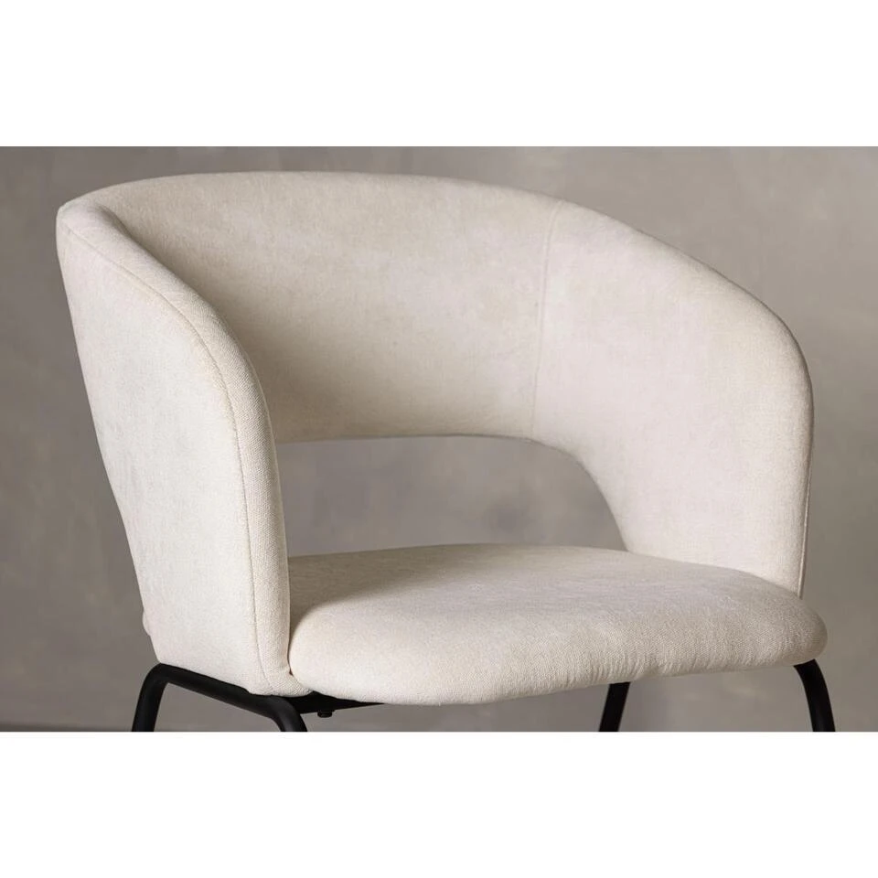 Svea - Pirlo Eetkamerstoel - Linnen - Wit 6 Svea - Pirlo Eetkamerstoel - Linnen - Wit - Afbeelding 4