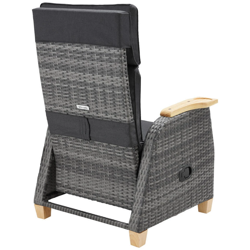 Tectake Wicker Fauteuil Pescara Met Aluminium Frame, Rugleuning Verstelbaar 12 Tectake Wicker Fauteuil Pescara Met Aluminium Frame, Rugleuning Verstelbaar - Afbeelding 10