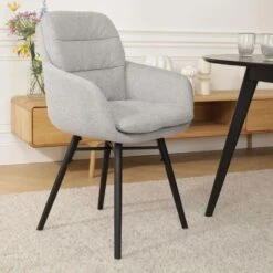 Nolon Nena-Mia Eetkamerstoel Grijs - Armleuning - Zwarte Houten Poten 13 Nolon Nena-Mia Eetkamerstoel Grijs - Armleuning - Zwarte Houten Poten -Meubelpromotie 7326b091edc3469d99e2af795a44e95c