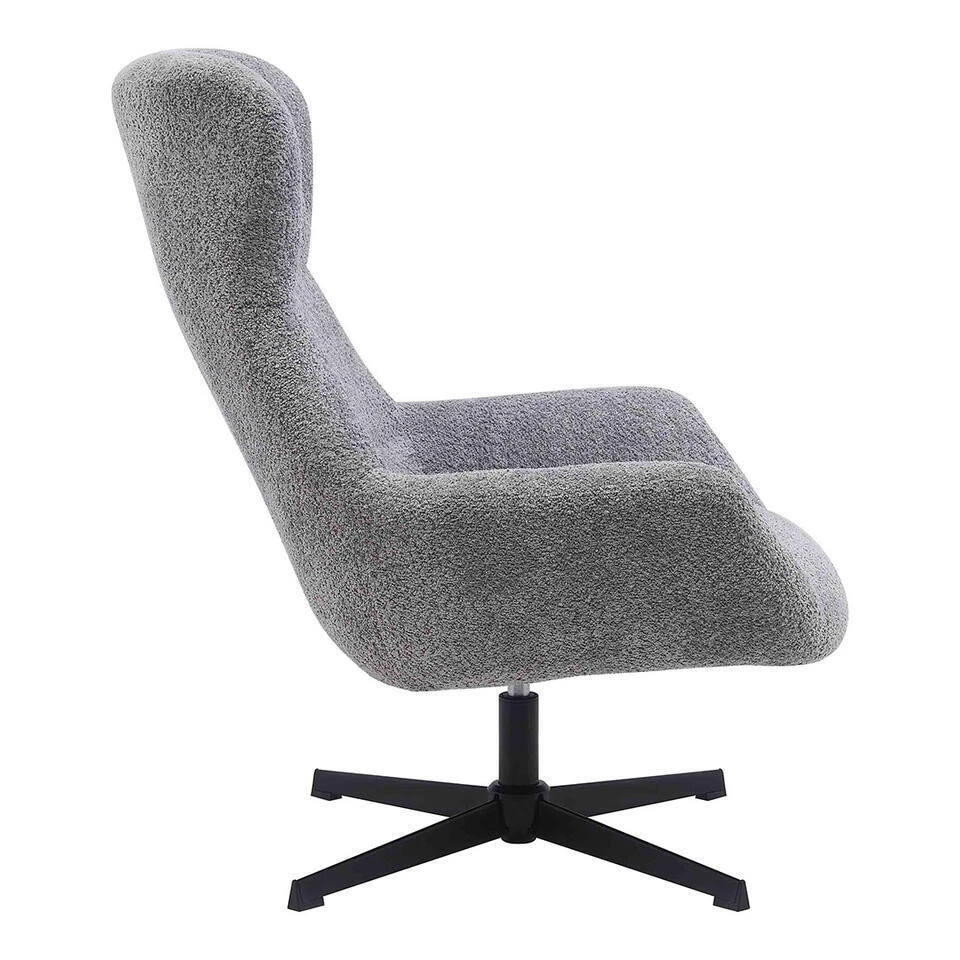Fauteuil Draaibaar - Donkergrijs Stof - 89x80x101cm - Bescia 9 Fauteuil Draaibaar - Donkergrijs Stof - 89x80x101cm - Bescia - Afbeelding 7