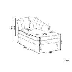 ALLIER - Chaise Longue - Grijs - Rechterzijde - Fluweel -Meubelpromotie 73d2f06e726e4bc0b6740675508aad28 1