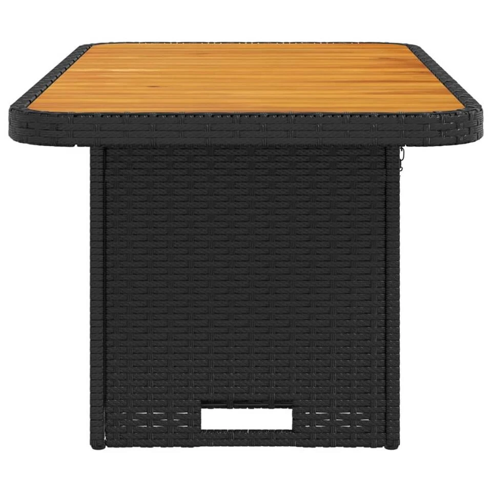 VidaXL - Tuintafel - Zwart - Poly Rattan En Hout - 90 X 55 X 71 Cm 8 VidaXL - Tuintafel - Zwart - Poly Rattan En Hout - 90 X 55 X 71 Cm - Afbeelding 6