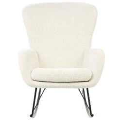 ANASET - Schommelstoel - Wit/Zwart - Bouclé 17 ANASET - Schommelstoel - Wit/Zwart - Bouclé -Meubelpromotie 743742cd658a4abbbed2521fbd87aa2f