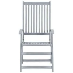 VidaXL Tuinstoelen 2 St Verstelbaar Massief Acaciahout Grijs -Meubelpromotie 74672dc1b00d4da6bbfccdd712eb0f00