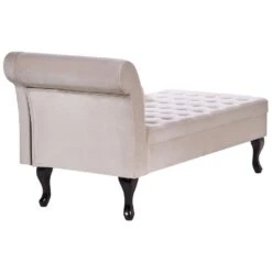 PESSAC - Chaise Longue - Beige - Linkerzijde - Fluweel -Meubelpromotie 74e14c194a5a436db25afc15bd2ab35a