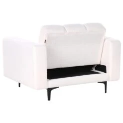 ALNES - Fauteuil - Wit - Polyester -Meubelpromotie 750ba70375064c5bb037886ec2fb9d53