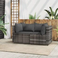 VidaXL - Tuinhoekbanken - Grijs - Poly Rattan - 2 Stuks - Met Kussens 12 VidaXL - Tuinhoekbanken - Grijs - Poly Rattan - 2 Stuks - Met Kussens -Meubelpromotie 759e125a46ab434c985e0da6b64cbb89