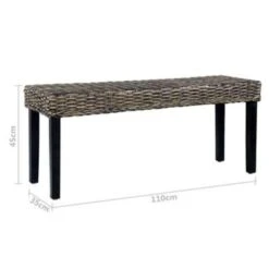 VidaXL Bankje 110 Cm Natuurlijk Kubu Rattan En Massief Mangohout Zwart 13 VidaXL Bankje 110 Cm Natuurlijk Kubu Rattan En Massief Mangohout Zwart -Meubelpromotie 75bef58e95ba4e4e83a4edad2725755e