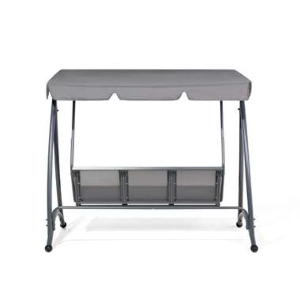 Beliani Schommelbank BOGART - Grijs Polyester 6 Beliani Schommelbank BOGART - Grijs Polyester - Afbeelding 4