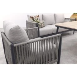 GI Diamo Stoel/bank Lounge-diningset (4-delig) - Carbon Black/Zand -Meubelpromotie 76cb66dd537b449e8fa8ae42b4416d43